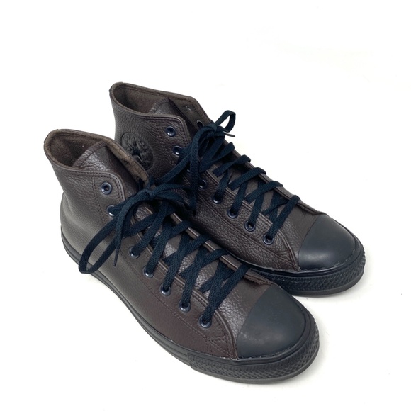 Converse Chuck Taylor Shoes High Top Leather Brown Men’s Size Sneakers 172012C - Picture 7 of 9